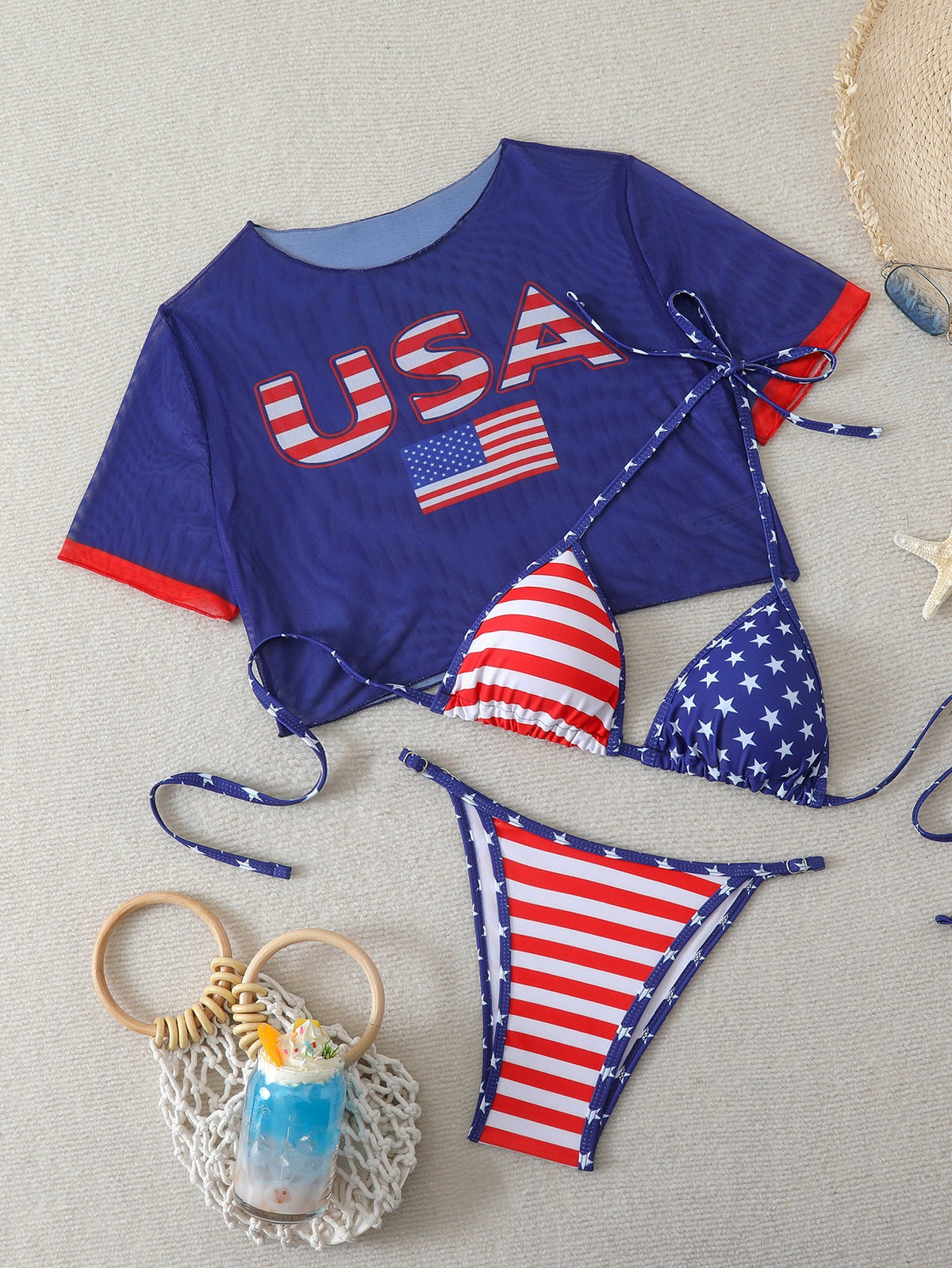 Women's Short Sleeve Slim Fit Two-Piece Swimsuit