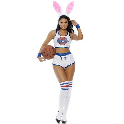 Halloween Woman Sexy Basketball Cosplay Jersey Lola Cos Bunny Cosplay Costume Space Lola Bunny Rabbit Disguise for Women Adults