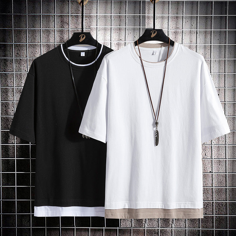Men's Short Sleeve T Shirt Pure Cotton Round Neck Tee