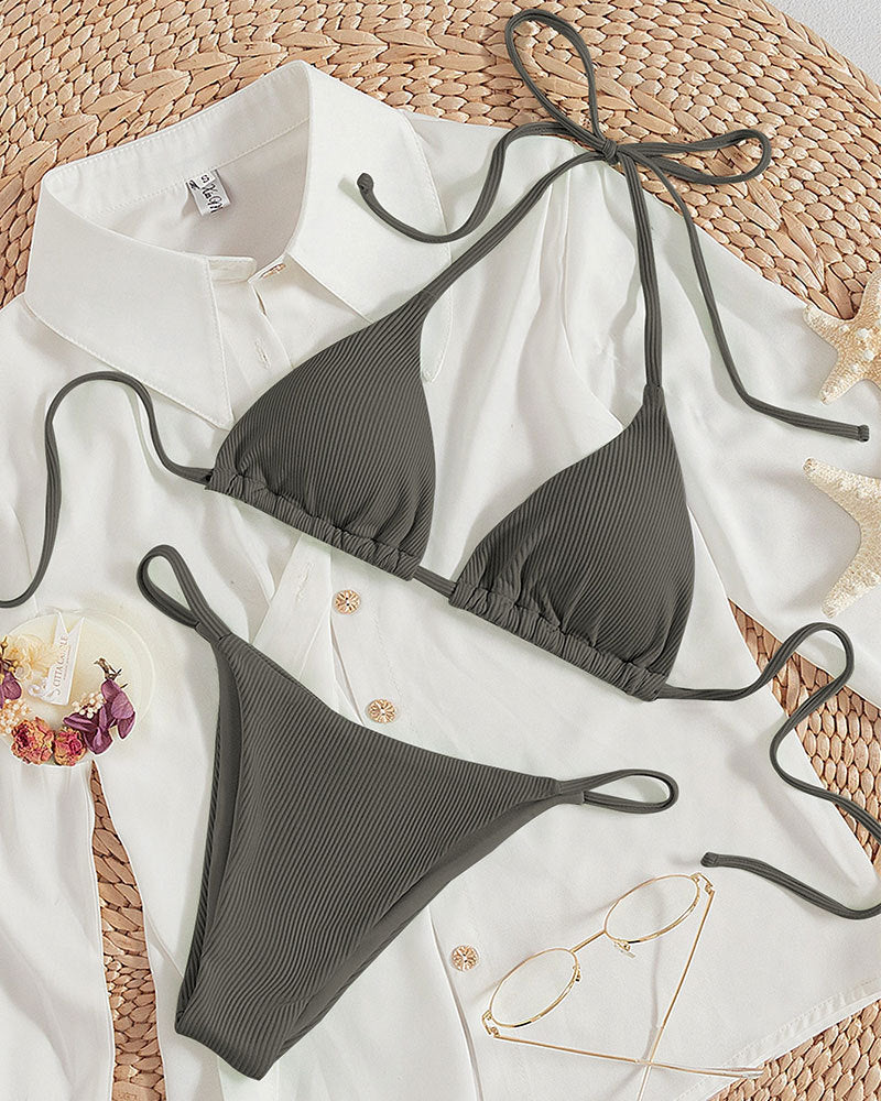 Lace-Up Bikini Swimsuit for Women