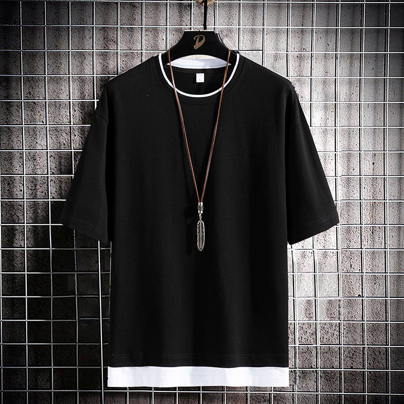 Men's Short Sleeve T Shirt Pure Cotton Round Neck Tee