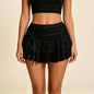 Womens Preppy Cute Mini Skirt Lace Floral Tiered Ruffle Side Drawstring Micro Skirt Y2K Fairy Coquette Low Waist Cake Skirts