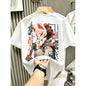 Japanese Oni Mask Print Cotton T-Shirt