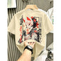 Japanese Oni Mask Print Cotton T-Shirt