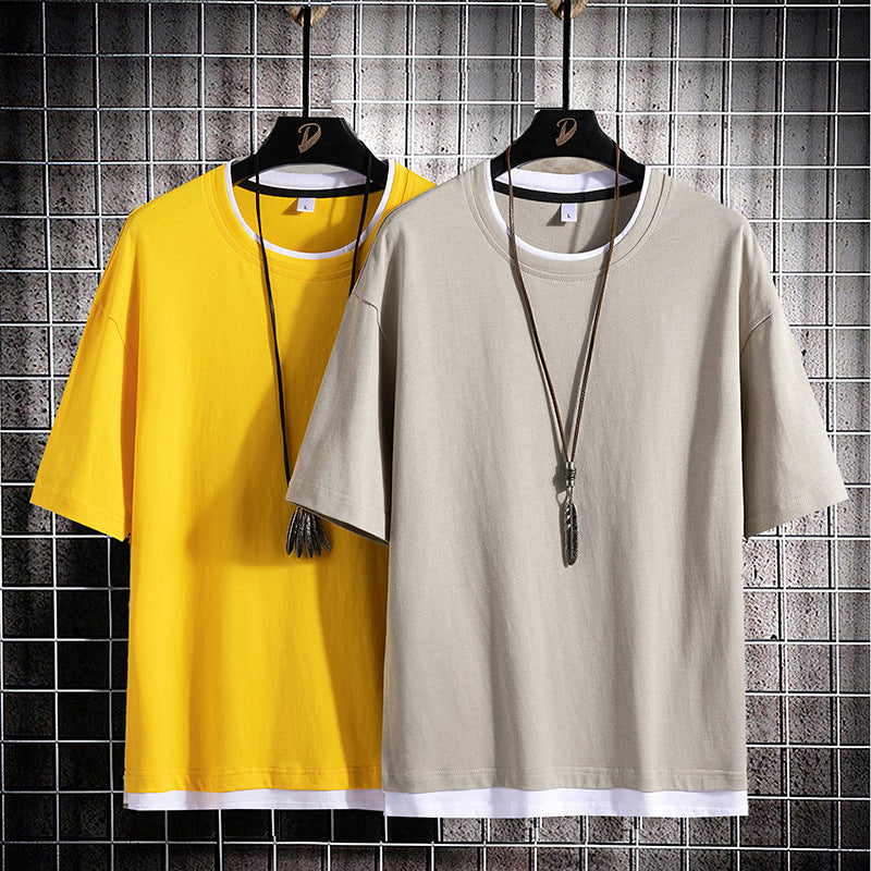 Men's Short Sleeve T Shirt Pure Cotton Round Neck Tee