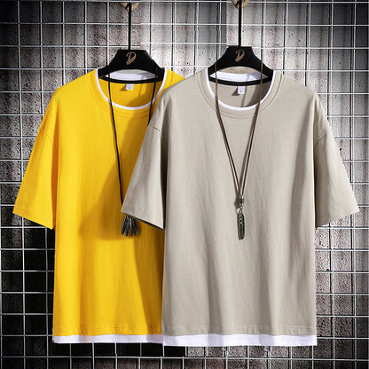 Men's Short Sleeve T Shirt Pure Cotton Round Neck Tee
