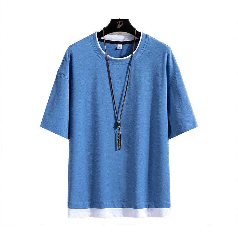 Men's Short Sleeve T Shirt Pure Cotton Round Neck Tee
