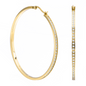 Gold Stone Big Hoop Earrings