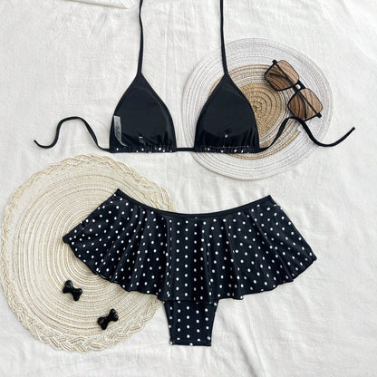 Two-Piece Bikini Print Patchwork Skirted Triangle Sexy