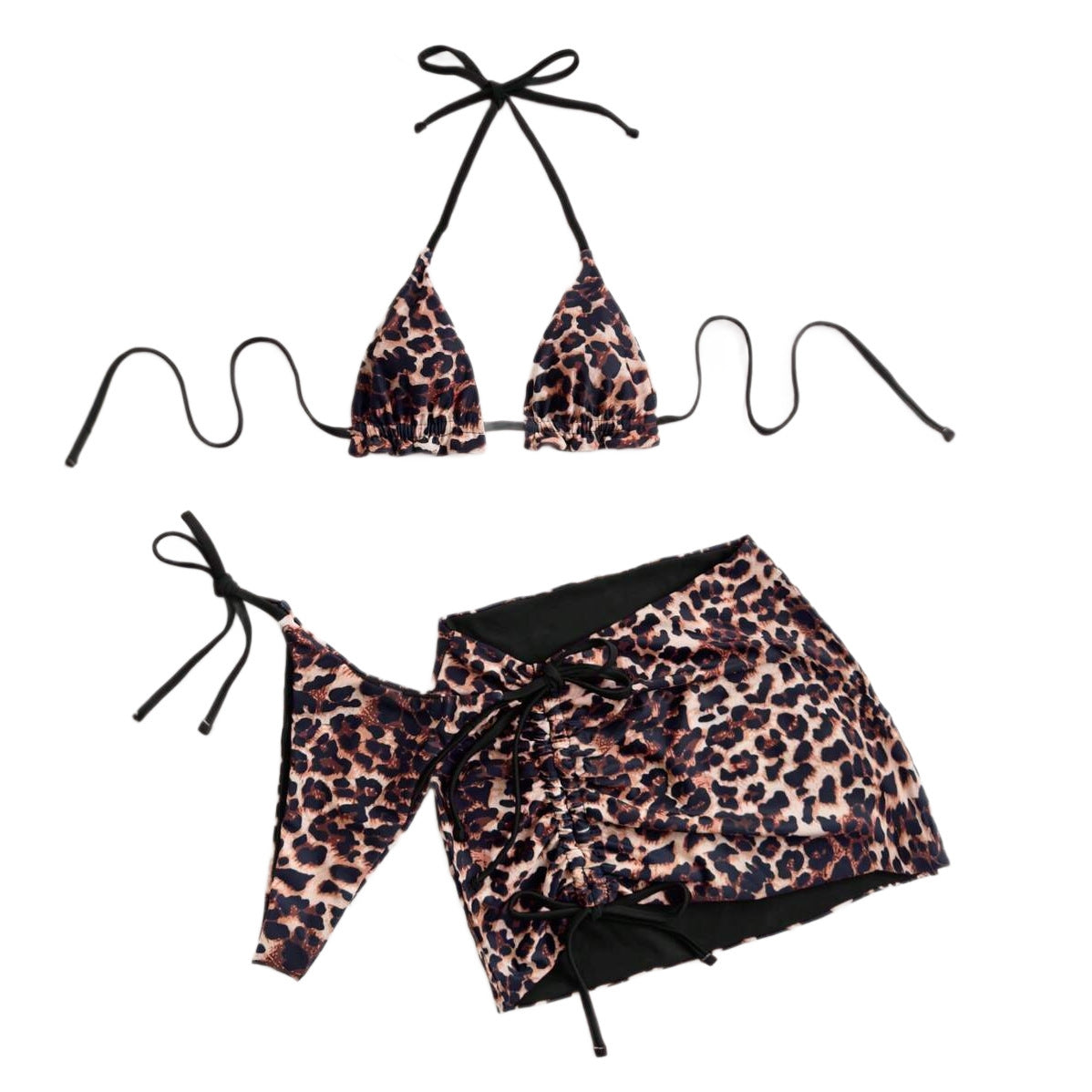 Color Block Bikini Three Piece