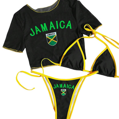 Women's Short Sleeve Slim Fit Two-Piece Swimsuit