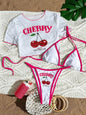 Women's Short Sleeve Slim Fit Two-Piece Swimsuit