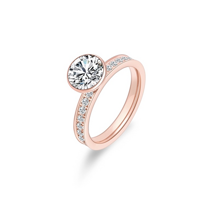 Solitaire Pave Engagement Ring