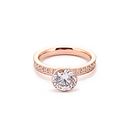 Solitaire Pave Engagement Ring