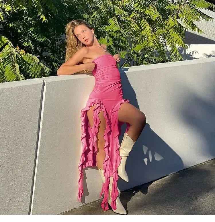 Sexy Backless Midi Dress for Women