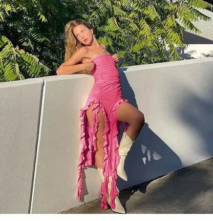 Sexy Backless Midi Dress for Women