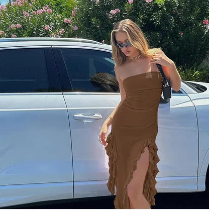 Sexy Backless Midi Dress for Women