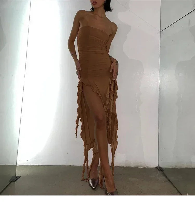 Sexy Backless Midi Dress for Women