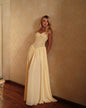 Sexy Yellow Lace Corset Maxi Dress