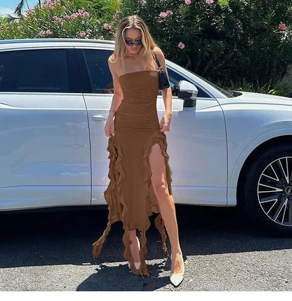 Sexy Backless Midi Dress for Women
