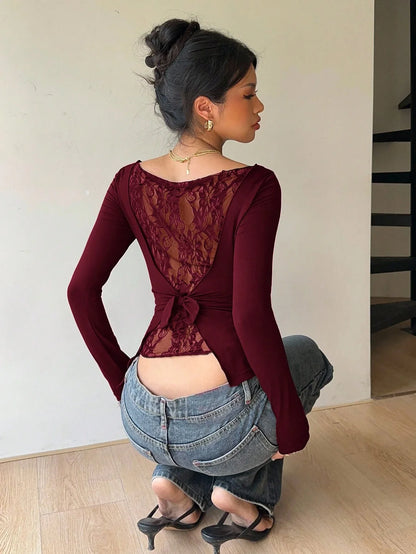 Women's Elegant Lace T-Shirt Casual