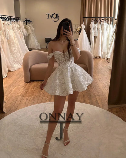 Dresses for Women Off Shoulder Lace Appliques
