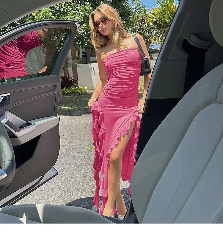 Sexy Backless Midi Dress for Women