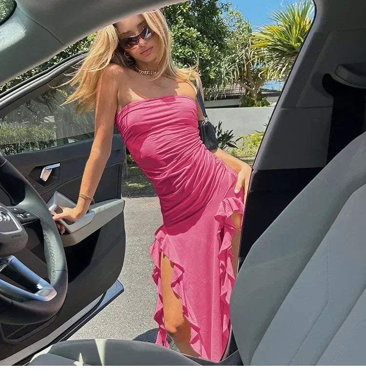 Sexy Backless Midi Dress for Women