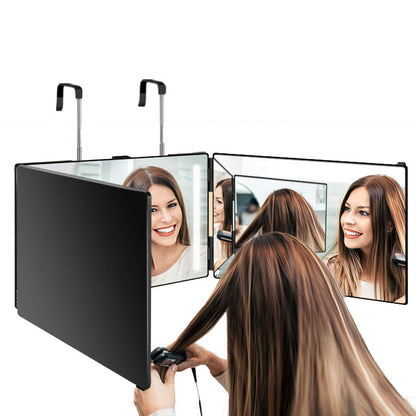 Adjustable folding makeup mirror