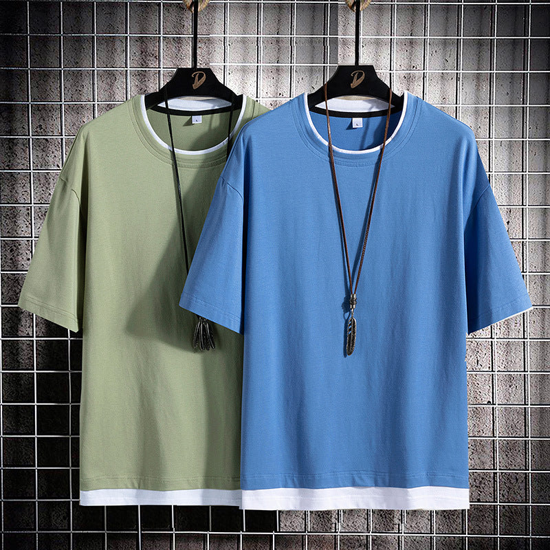 Men's Short Sleeve T Shirt Pure Cotton Round Neck Tee