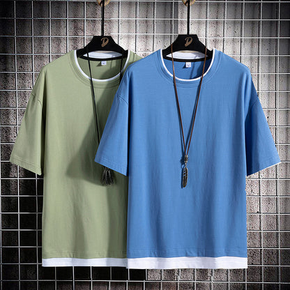 Men's Short Sleeve T Shirt Pure Cotton Round Neck Tee