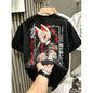 Japanese Oni Mask Print Cotton T-Shirt