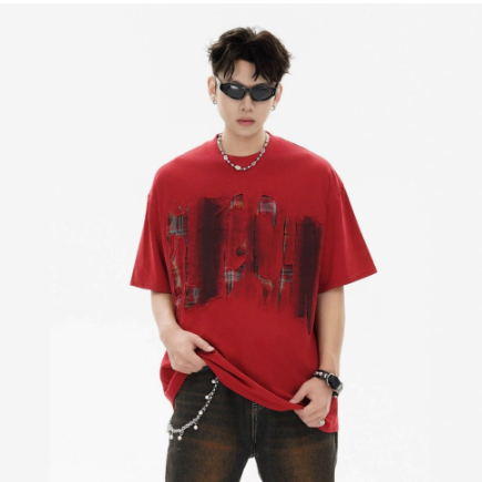 Unique Design Patchwork Cotton T-Shirt for Men