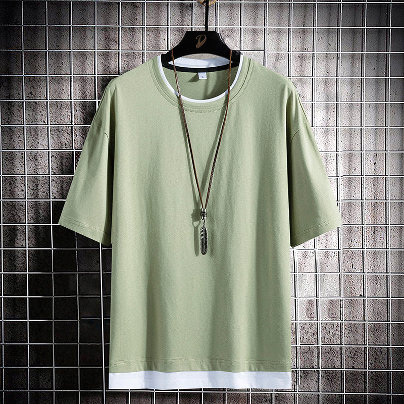 Men's Short Sleeve T Shirt Pure Cotton Round Neck Tee