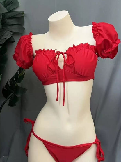 Womens Puff Sleeve Bikini