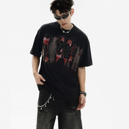 Unique Design Patchwork Cotton T-Shirt for Men