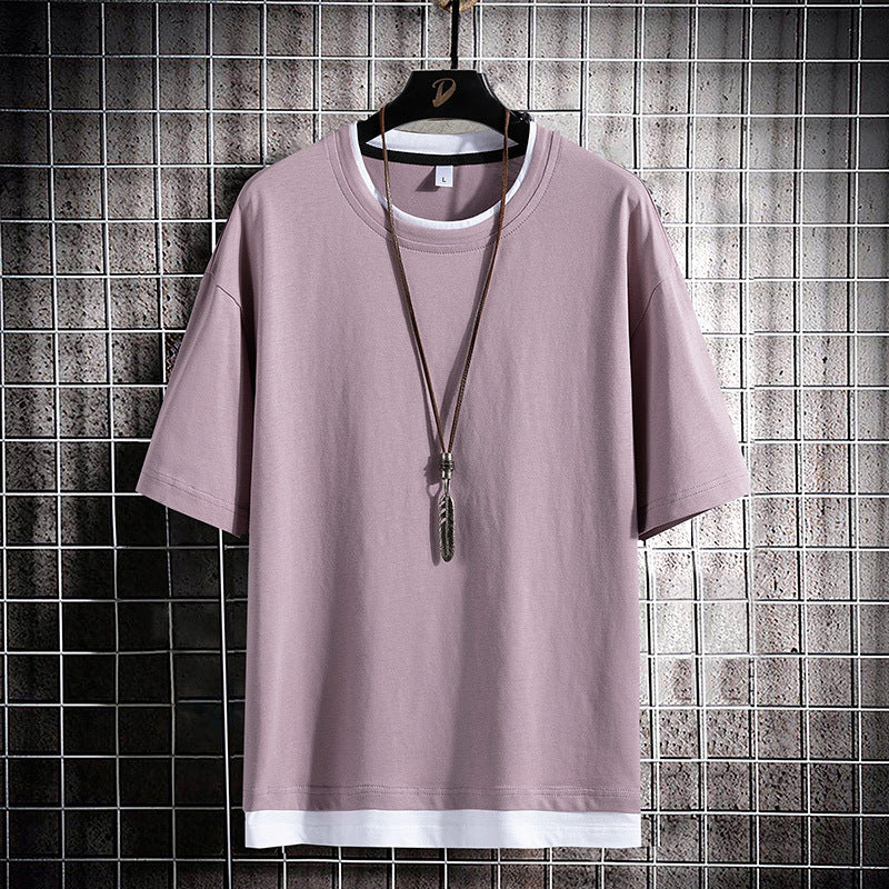 Men's Short Sleeve T Shirt Pure Cotton Round Neck Tee