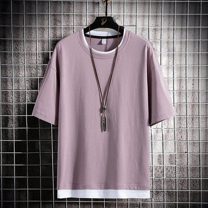 Men's Short Sleeve T Shirt Pure Cotton Round Neck Tee