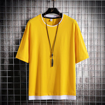 Men's Short Sleeve T Shirt Pure Cotton Round Neck Tee
