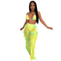 Butterfly Print Bikini Set with Gauze Trousers