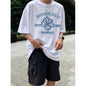 Japanese Oni Mask Print Cotton T-Shirt