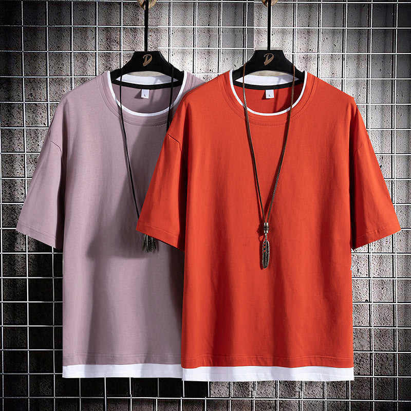 Men's Short Sleeve T Shirt Pure Cotton Round Neck Tee