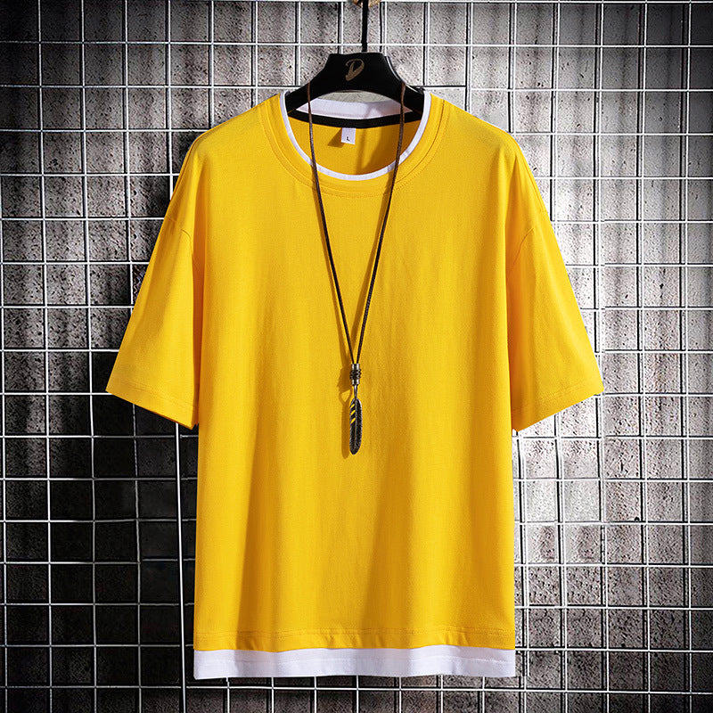Men's Short Sleeve T Shirt Pure Cotton Round Neck Tee