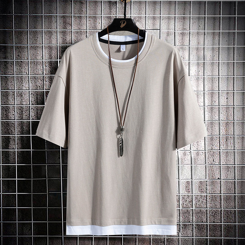 Men's Short Sleeve T Shirt Pure Cotton Round Neck Tee