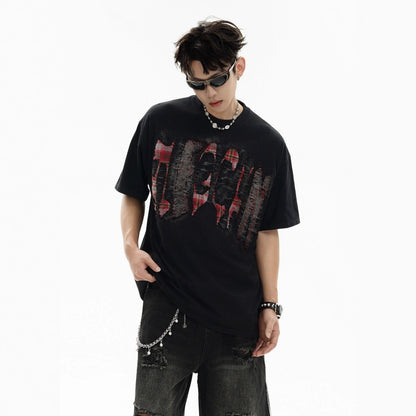 Unique Design Patchwork Cotton T-Shirt for Men