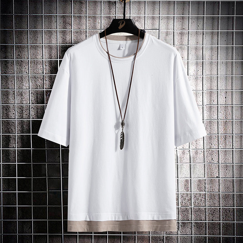 Men's Short Sleeve T Shirt Pure Cotton Round Neck Tee