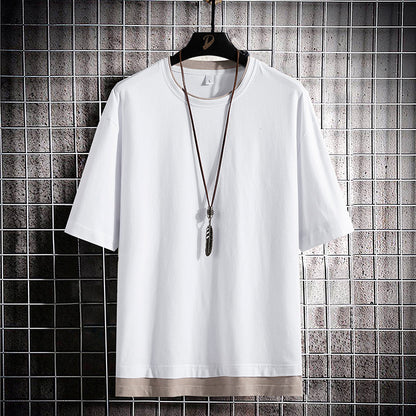 Men's Short Sleeve T Shirt Pure Cotton Round Neck Tee