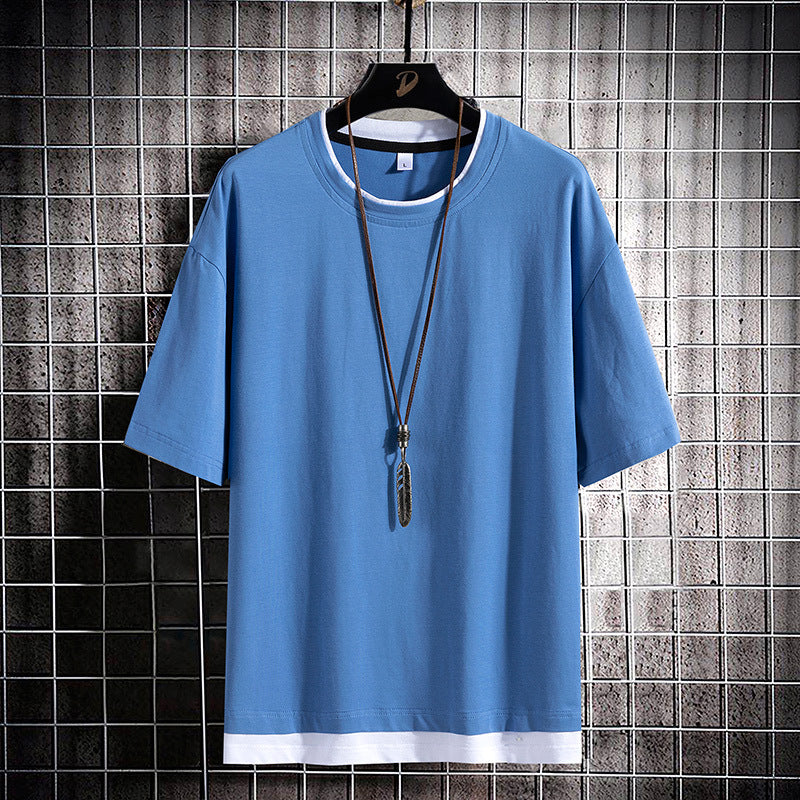 Men's Short Sleeve T Shirt Pure Cotton Round Neck Tee