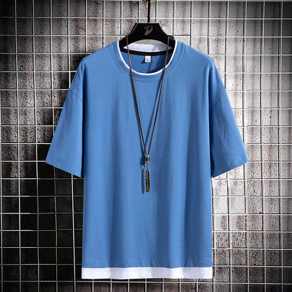 Men's Short Sleeve T Shirt Pure Cotton Round Neck Tee