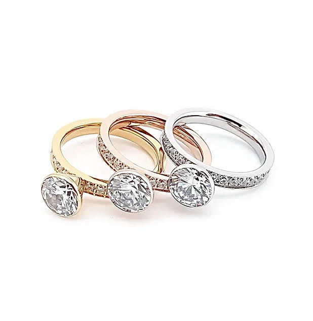 Solitaire Pave Engagement Ring